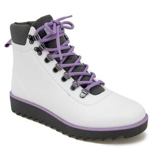 Jambu Waterproof Rainy Hiker Boots Waterproof White and Purple Size 9